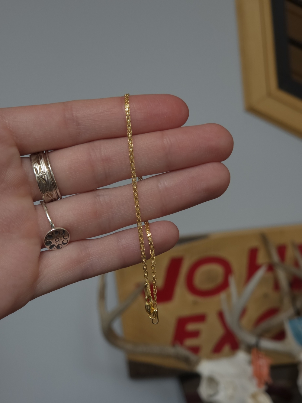 10k Solid Gold Bismark Chain Bracelet - Picture 3 of 4